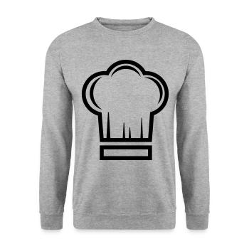 Cuisinier au chapeau de chef - Sweat-shirt Unisexe - gris chiné - Devant - Alina (178cm) & Michal (187cm)
