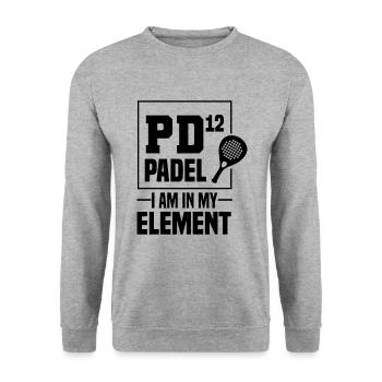 Padel Tennis Paddel Padelball Padeln Padeltennis - Unisex Pullover - Weißgrau meliert - Vorne - Alina (178cm) & Michal (187cm)