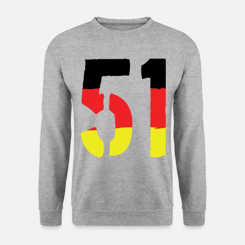 51 Zahl Symbol Germany - Unisex Pullover - Weißgrau meliert