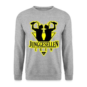 Junggesellen Crew Jga Drinking - Unisex Pullover - Weißgrau meliert - Vorne - Alina (178cm) & Michal (187cm)