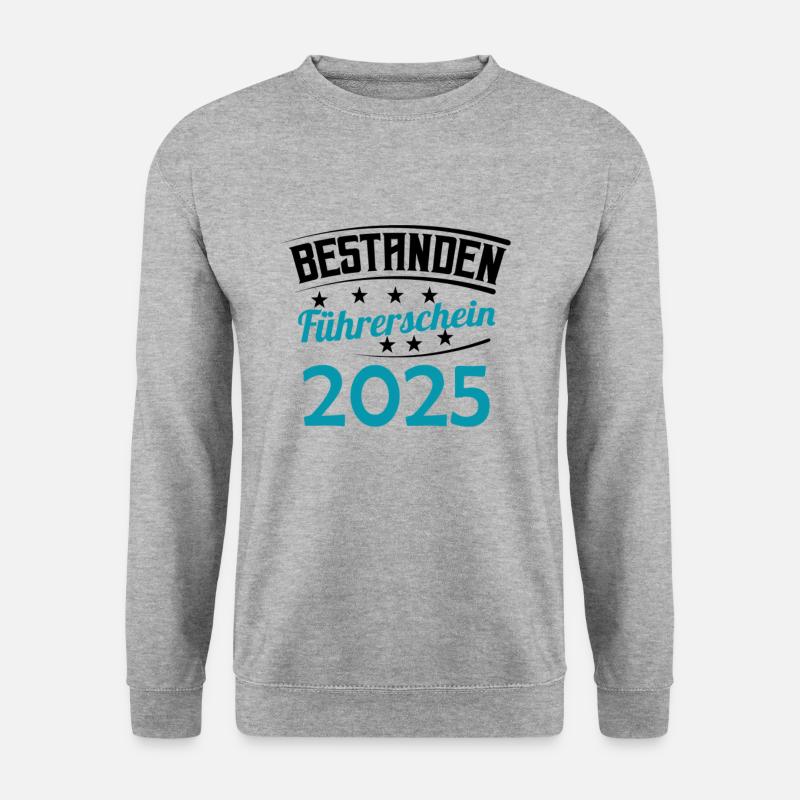 Führerschein 2025 Fahrprüfung Führerscheinprüfung - Unisex Pullover - Weißgrau meliert