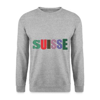 SUISSE. PAYS - Sweat-shirt Unisexe - gris chiné - Devant - Alina (178cm) & Michal (187cm)