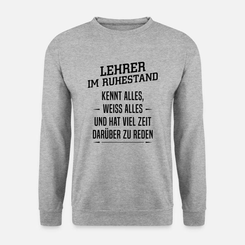 Lehrer im Ruhestand - Geschenk - Unisex Pullover - Weißgrau meliert