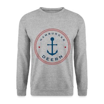 Hamburger Deern Hamburg girl - Unisex Sweatshirt - salt & pepper - Front - Alina (178cm) & Michal (187cm)