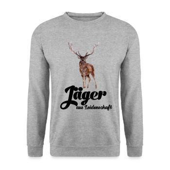 Chasseur par passion Chasse Chasse Papa Chasse - Sweat-shirt Unisexe - gris chiné - Devant - Alina (178cm) & Michal (187cm)