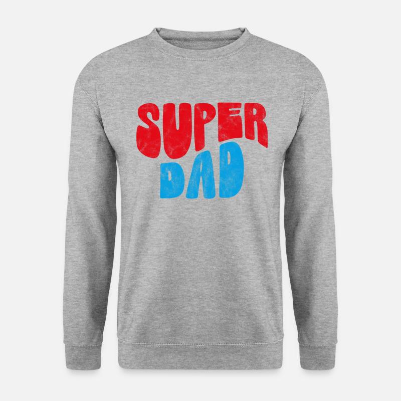 Super-Papa - Unisex Pullover - Weißgrau meliert