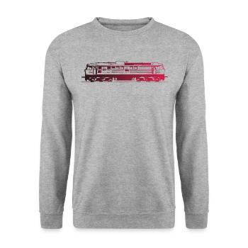 Russische Diesellok schwarzrot - Unisex Pullover - Weißgrau meliert - Vorne - Alina (178cm) & Michal (187cm)