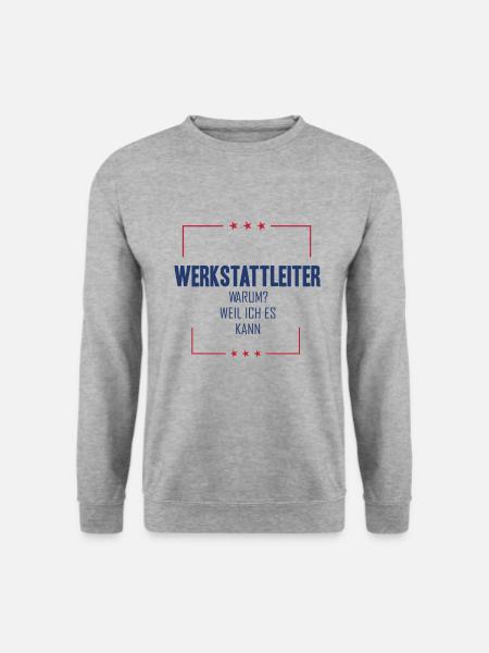 Werkstattleiter Meister Werkstatt KFZ-Mechaniker - Unisex Pullover - Weißgrau meliert
