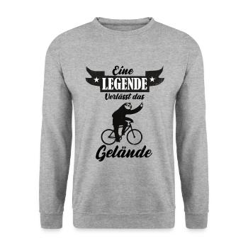 Rente 2021 Legende verlässt das Gelände Faultier - Unisex Pullover - Weißgrau meliert - Vorne - Alina (178cm) & Michal (187cm)