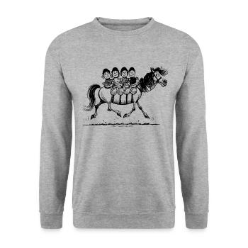 Bande des Quatre Thelwell Dessin - Sweat-shirt Unisexe - gris chiné - Devant - Alina (178cm) & Michal (187cm)