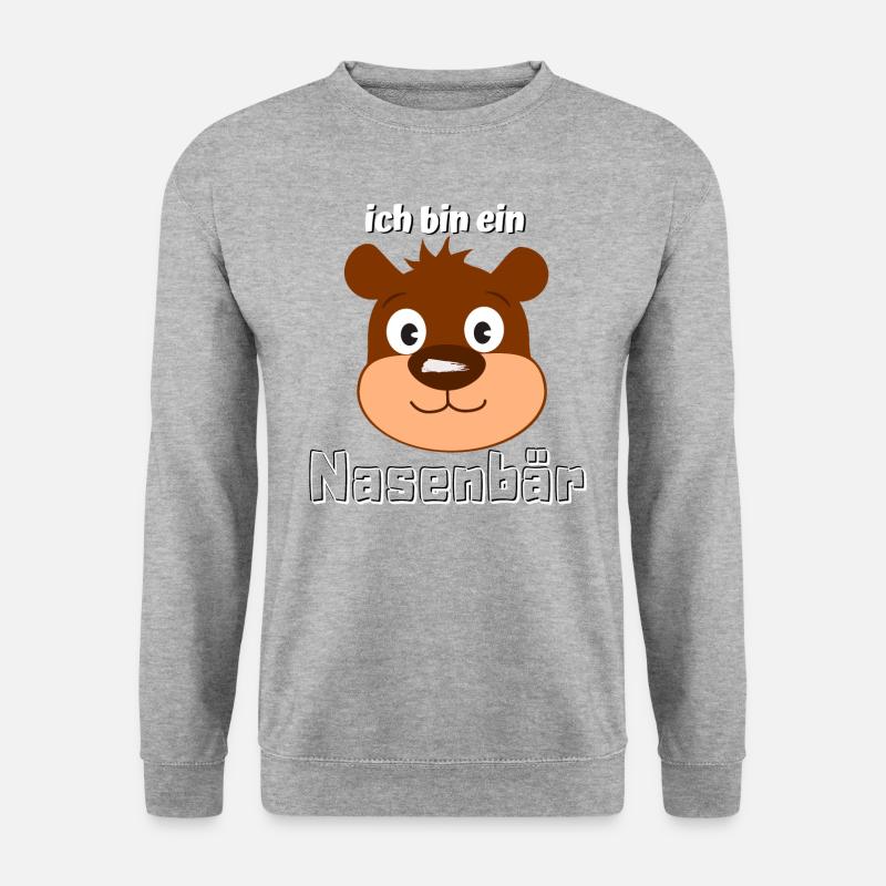 ich bin ein Nasenbär - Unisex Pullover - Weißgrau meliert