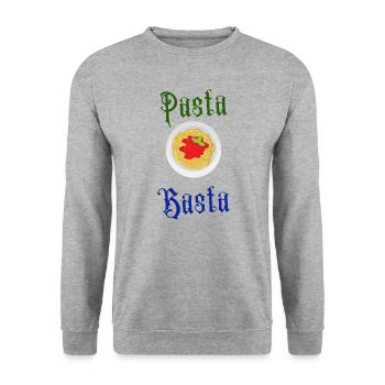 Pâtes et pâtes italiennes Basta (cadeau) - Sweat-shirt Unisexe - gris chiné - Devant - Alina (178cm) & Michal (187cm)