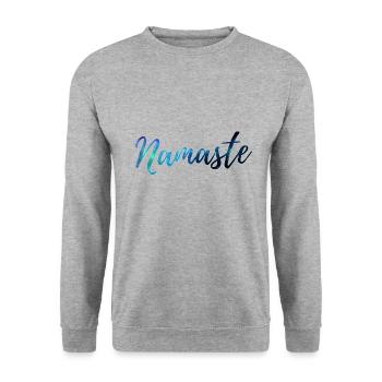 Chemise de yoga Namaste Galaxy - Sweat-shirt Unisexe - gris chiné - Devant - Alina (178cm) & Michal (187cm)
