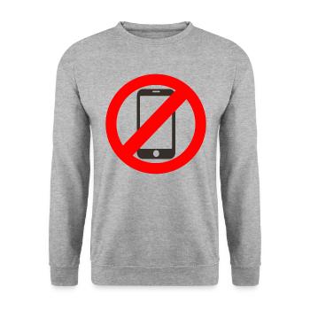 Interdiction des téléphones portables - Sweat-shirt Unisexe - gris chiné - Devant - Alina (178cm) & Michal (187cm)