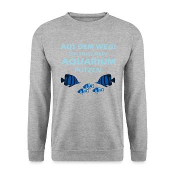 Aquarium Aquarianer - Unisex Pullover - Weißgrau meliert - Vorne - Alina (178cm) & Michal (187cm)