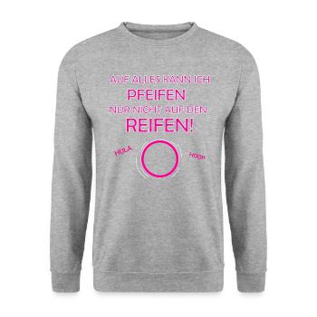 Hulahoop Hullern - Unisex Pullover - Weißgrau meliert - Vorne - Alina (178cm) & Michal (187cm)
