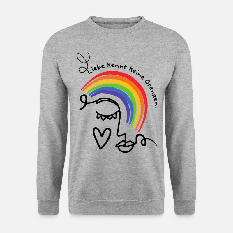 Pride Month Liebe Grenzen LGBTQ Regenbogen Queer - Unisex Pullover - Weißgrau meliert