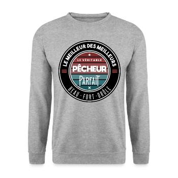 Le véritable pêcheur parfait - Sweat-shirt Unisexe - gris chiné - Devant - Alina (178cm) & Michal (187cm)