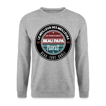 Le véritable beau papa parfait - Sweat-shirt Unisexe - gris chiné - Devant - Alina (178cm) & Michal (187cm)
