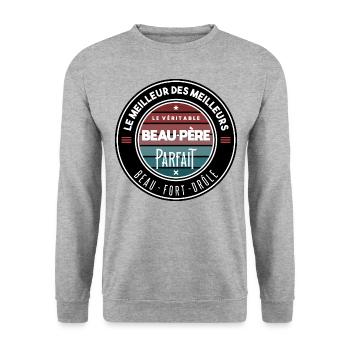 Le véritable beau père parfait - Sweat-shirt Unisexe - gris chiné - Devant - Alina (178cm) & Michal (187cm)