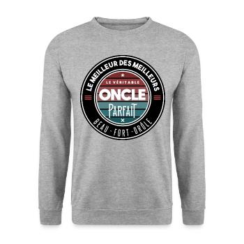 Le véritable oncle parfait - Sweat-shirt Unisexe - gris chiné - Devant - Alina (178cm) & Michal (187cm)