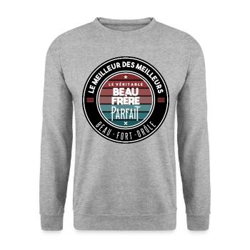 Le véritable beau frère parfait - Sweat-shirt Unisexe - gris chiné - Devant - Alina (178cm) & Michal (187cm)