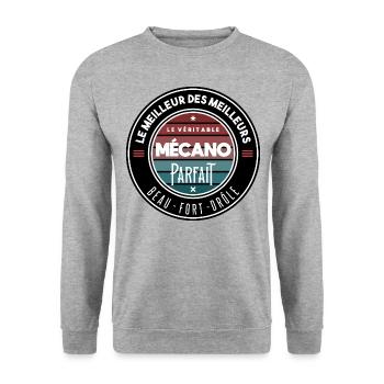 Le véritable mécano parfait - Sweat-shirt Unisexe - gris chiné - Devant - Alina (178cm) & Michal (187cm)