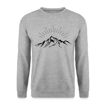 Love mountains - Unisex Pullover - Weißgrau meliert - Vorne - Alina (178cm) & Michal (187cm)