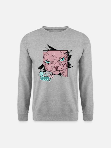 Pas Content | Sphynx_01 - Sweat-shirt Unisexe - gris chiné