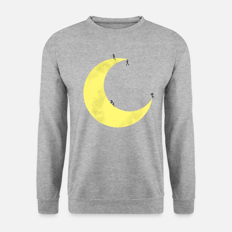 Moon with stick figures - Unisex Sweatshirt - salt & pepper