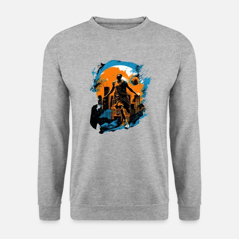 Basketball Freak Logo - Unisex Pullover - Weißgrau meliert