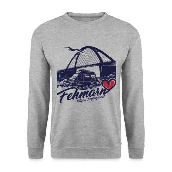 FEHMARN LIEBLINGSINSEL - Unisex Pullover - Weißgrau meliert - Vorne - Alina (178cm) & Michal (187cm)