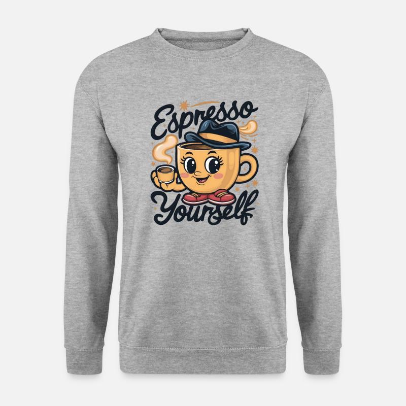 Espresso Yourself - Unisex Pullover - Weißgrau meliert