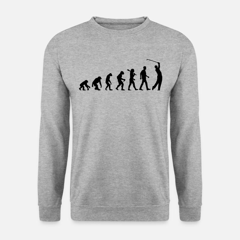 Evolution Of Golf - Unisex Pullover - Weißgrau meliert