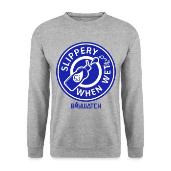 Baywatch Slippery When Wet - Unisex Pullover - Weißgrau meliert - Vorne - Alina (178cm) & Michal (187cm)