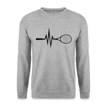 Mon coeur bat pour le tennis - balle Sport - Sweat-shirt Unisexe - gris chiné - Devant - Alina (178cm) & Michal (187cm)