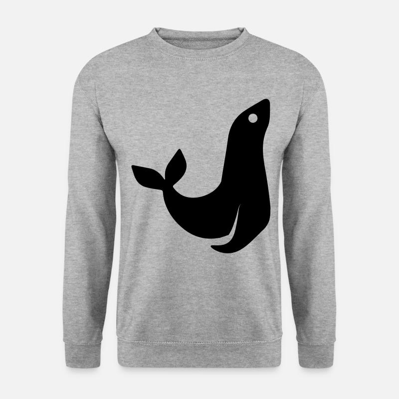 seehund tier - Unisex Pullover - Weißgrau meliert