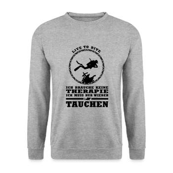 Tauchen Therapie Taucher Taucherin - Unisex Pullover - Weißgrau meliert - Vorne - Alina (178cm) & Michal (187cm)