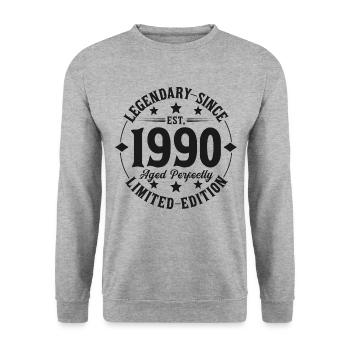 Légendaire depuis 1990 - Sweat-shirt Unisexe - gris chiné - Devant - Alina (178cm) & Michal (187cm)