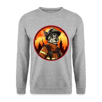 Fire Brigade Hyenas - Unisex Sweatshirt - salt & pepper - Front - Alina (178cm) & Michal (187cm)