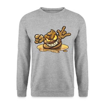 Rocking Poop - Unisex Pullover - Weißgrau meliert - Vorne - Alina (178cm) & Michal (187cm)
