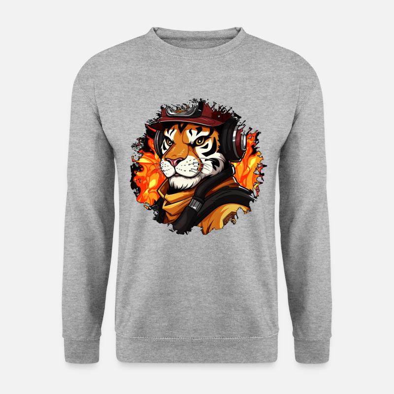 Tiger Fire Brigade / Firefighter Tiger - Unisex Sweatshirt - salt & pepper