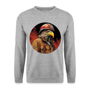 Adler Fire Brigade - Unisex Sweatshirt - salt & pepper - Front - Alina (178cm) & Michal (187cm)