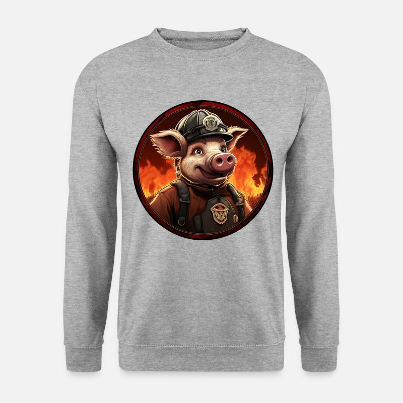 Cochon de pompiers - Sweat-shirt Unisexe - gris chiné