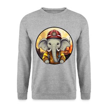 Brigade de pompiers d’éléphants - Sweat-shirt Unisexe - gris chiné - Devant - Alina (178cm) & Michal (187cm)