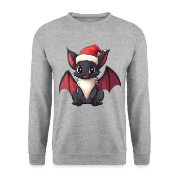 Chauves-souris Noël - Sweat-shirt Unisexe - gris chiné - Devant - Alina (178cm) & Michal (187cm)