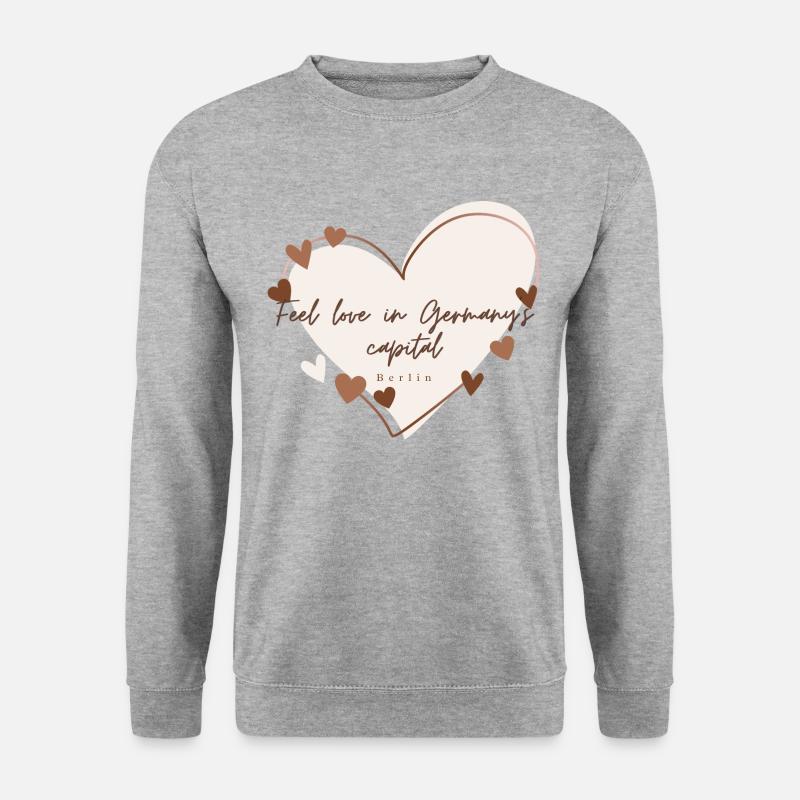 Ich liebe mit Herz Berlin - Unisex Pullover - Weißgrau meliert