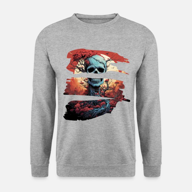 Bones and roots - Unisex Pullover - Weißgrau meliert