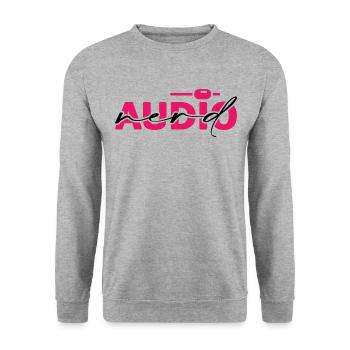 Audio Music Nerd Minimal Techno DJ - Unisex Sweatshirt - salt & pepper - Front - Alina (178cm) & Michal (187cm)