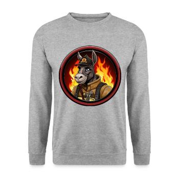 Donkey Fire Brigade - Unisex Sweatshirt - salt & pepper - Front - Alina (178cm) & Michal (187cm)
